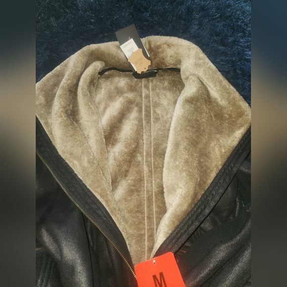 Nwt weatherproof faux shearling full zip moto style jacket size medium - Picture 3 of 9